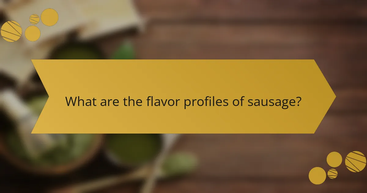 What are the flavor profiles of sausage?