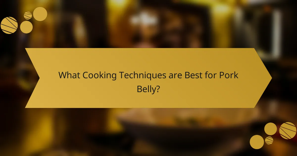 What Cooking Techniques are Best for Pork Belly?